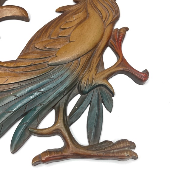 Fighting Rooster Syroco Wall Hanging Plaque - Picture 3 of 8